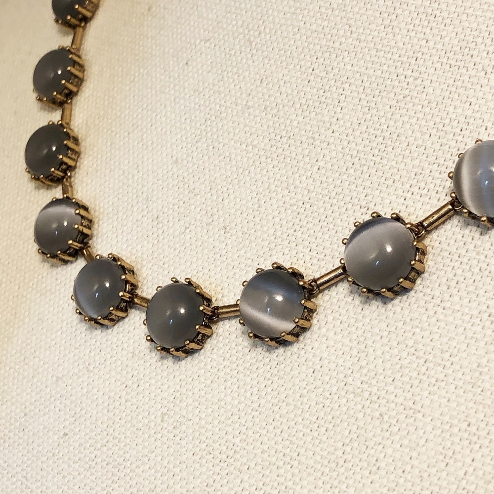 Lovely Grey and White Cat Eye Necklace